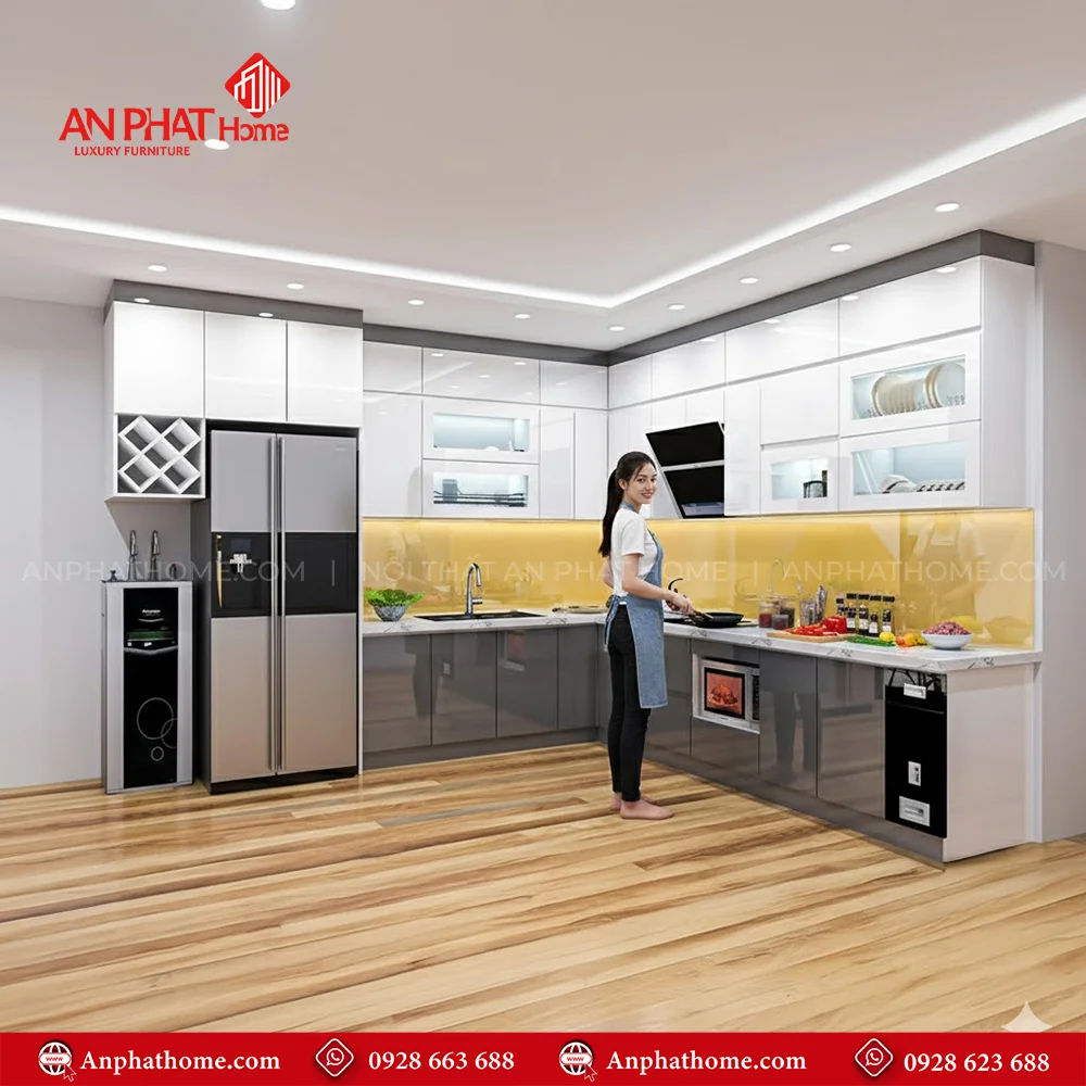 Mẫu Tủ Bếp Đẹp Thiết Kế Hiện Đại TB-950 10 Tủ bếp đẹp đóng theo yêu cầu tại Hà Nội