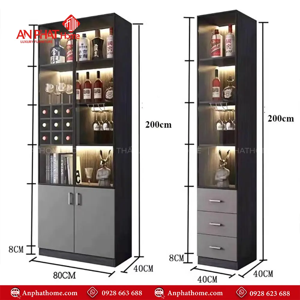 Mẫu Tủ Rượu Đẹp Cánh Kính Hiện Đại T-5331 9 Mẫu Tủ Rượu Đẹp Cánh Kính Hiện Đại T-5331