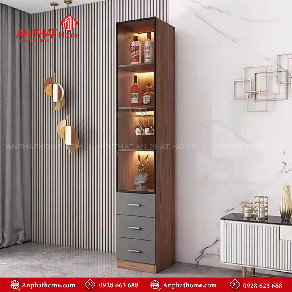 Mẫu Tủ Rượu Đẹp Cánh Kính Hiện Đại T-5331 8 Mẫu Tủ Rượu Đẹp Cánh Kính Hiện Đại T-5331