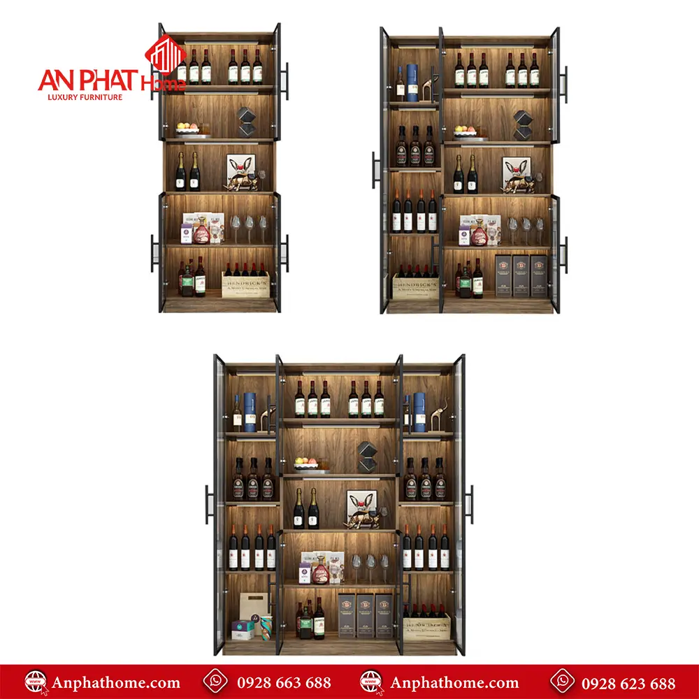 Mẫu Tủ Rượu Đẹp Cánh Kính T-5320 23 Mẫu Tủ Rượu Đẹp Cánh Kính T-5320