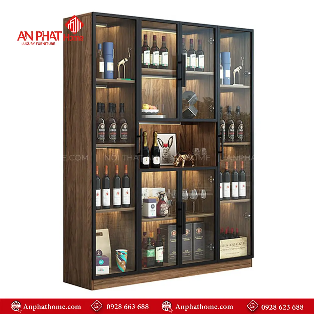 Mẫu Tủ Rượu Đẹp Cánh Kính T-5320 22 Mẫu Tủ Rượu Đẹp Cánh Kính T-5320