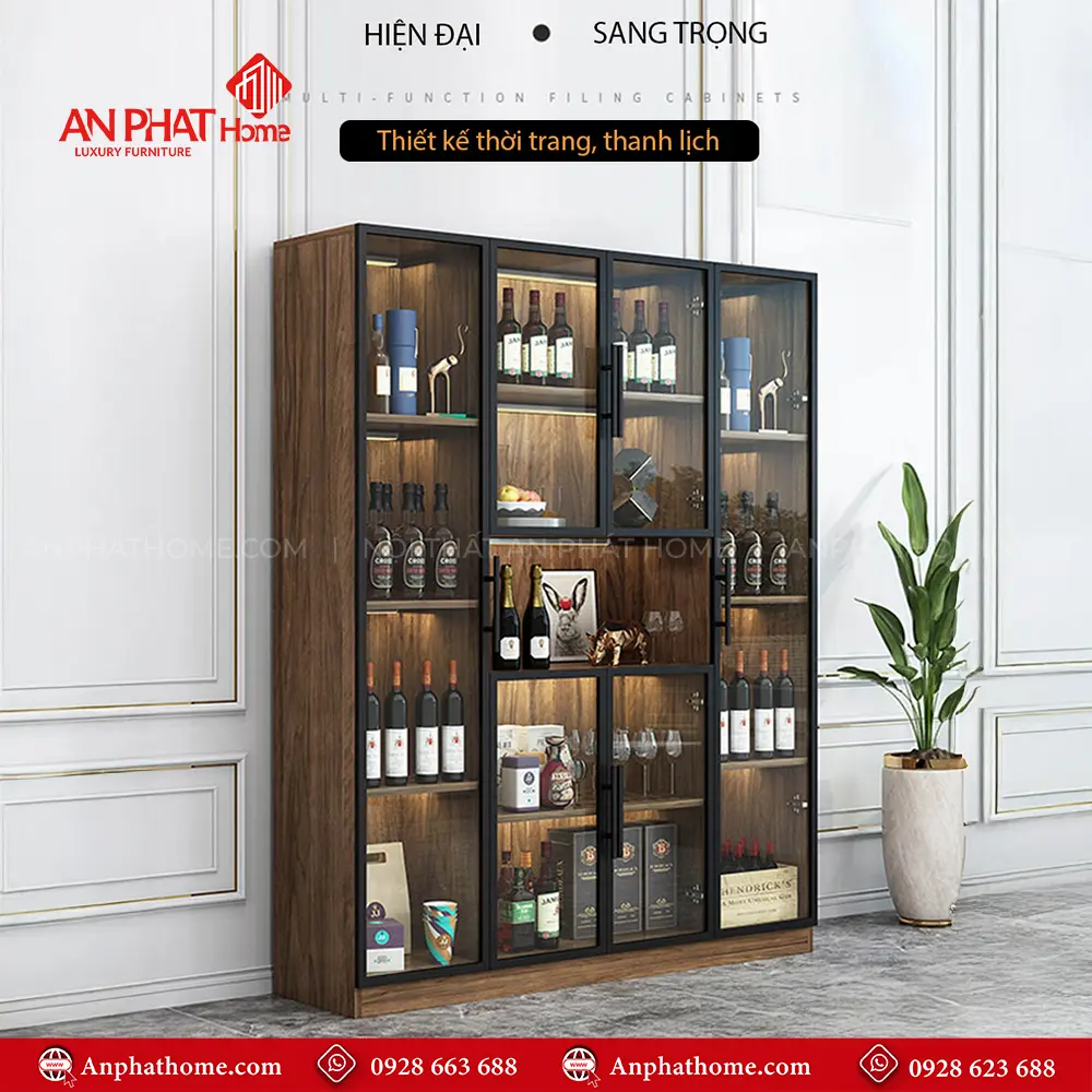 Mẫu Tủ Rượu Đẹp Cánh Kính T-5320 19 Mẫu Tủ Rượu Đẹp Cánh Kính T-5320