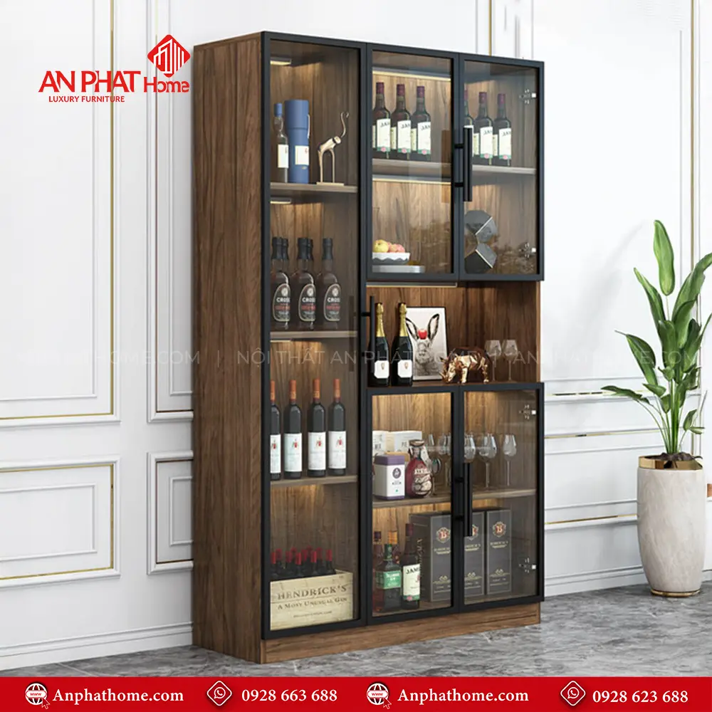 Mẫu Tủ Rượu Đẹp Cánh Kính T-5320 17 Mẫu Tủ Rượu Đẹp Cánh Kính T-5320