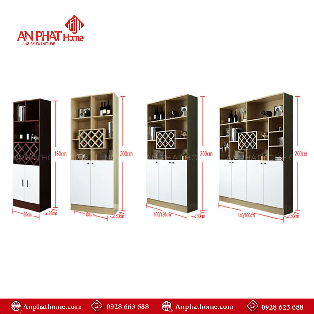 Mẫu Tủ Rượu Gia Đình Gỗ MDF T-5329 15 Mẫu Tủ Rượu Gia Đình Gỗ MDF T-5329