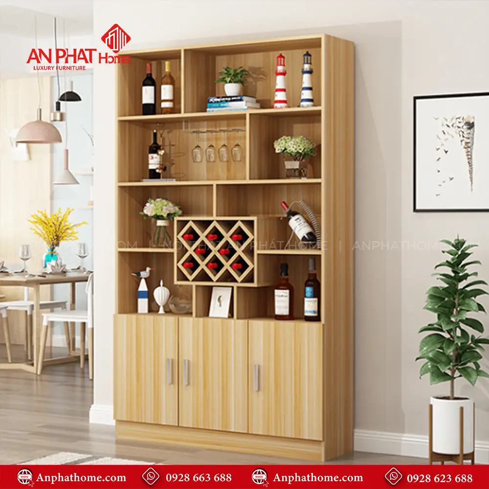 Mẫu Tủ Rượu Phòng Khách Thiết Kế Hiện Đại T-5327