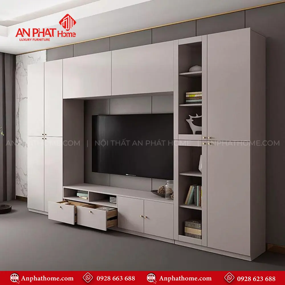 Mẫu Tủ Tivi Gỗ MDF Hiện Đại T-5370 8 Mẫu Tủ Tivi Gỗ MDF Hiện Đại T-5370