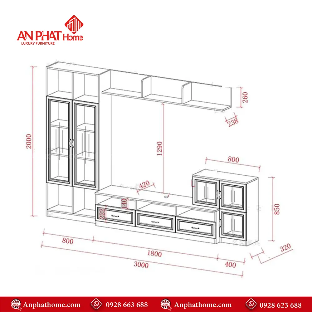 Mẫu Tủ Tivi Hiện Đại T-5371 12 Mẫu Tủ Tivi Hiện Đại T-5371