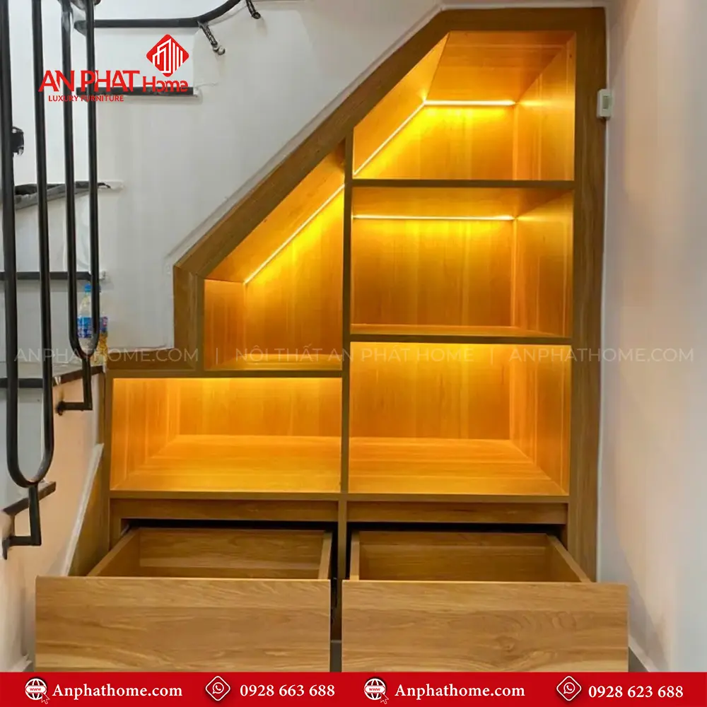Tủ Cầu Thang Đẹp Có Led T-5360 8 Tủ Cầu Thang Đẹp Có Led T-5360