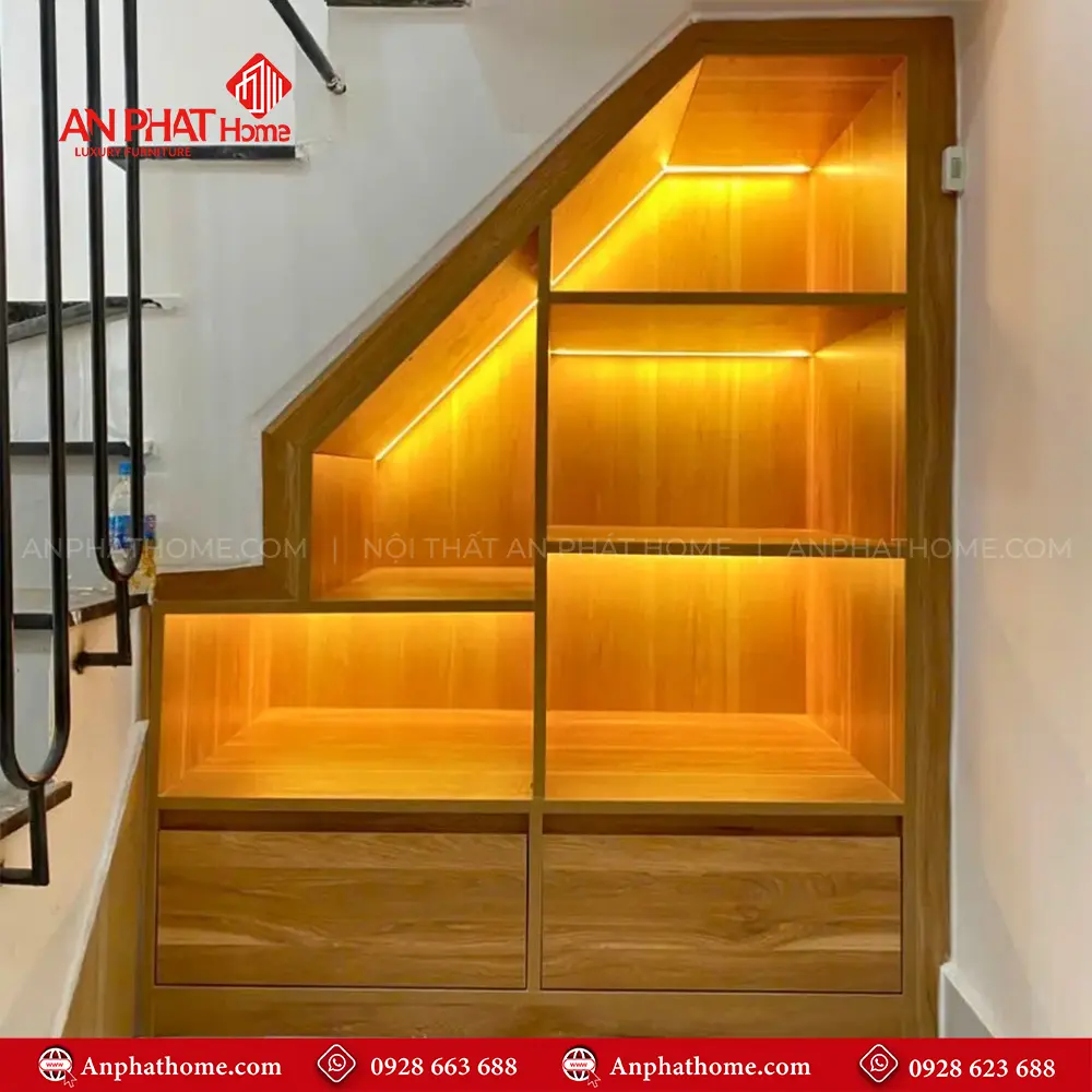 Tủ Cầu Thang Đẹp Có Led T-5360 7 Tủ Cầu Thang Đẹp Có Led T-5360