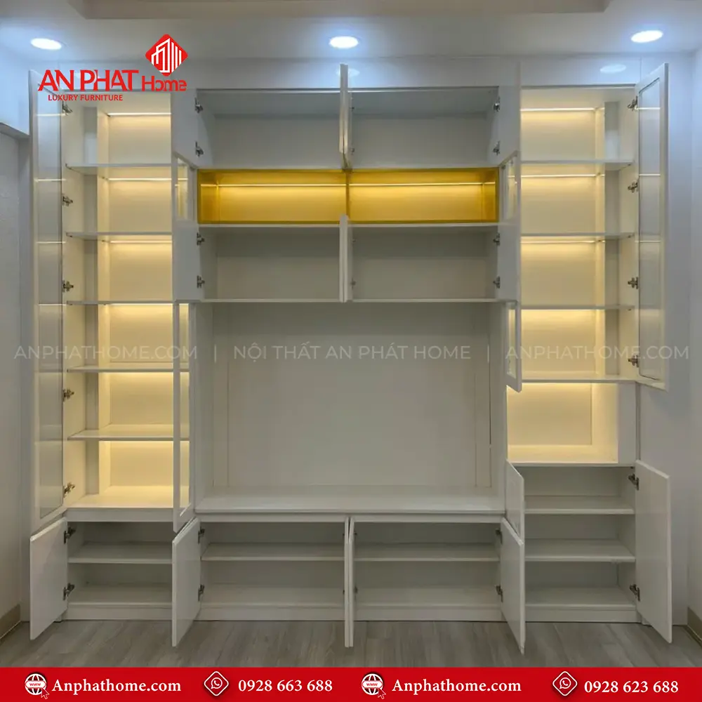 Tủ Kệ Tivi Cánh Kính kết Hợp Đèn Led Hiện Đại T-5401 8 Tủ Kệ Tivi Cánh Kính kết Hợp Đèn Led Hiện Đại T-5401