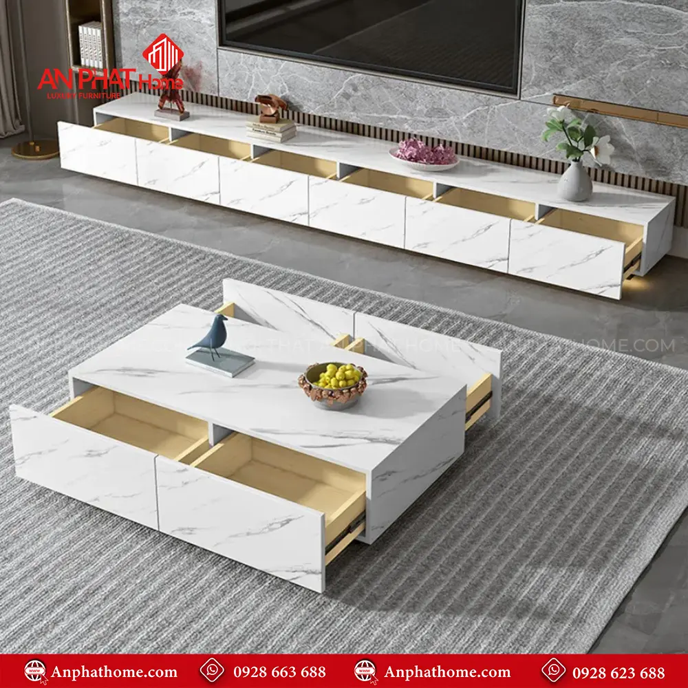 Tủ Kệ Tivi Gỗ Công Nghiệp Vân Đá T-5411