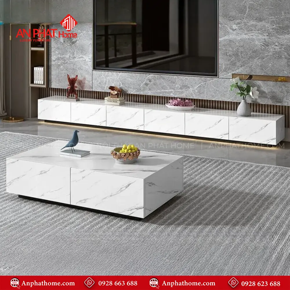 Tủ Kệ Tivi Gỗ Công Nghiệp Vân Đá T-5411