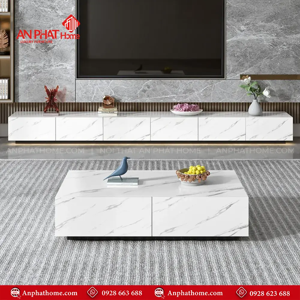 Tủ Kệ Tivi Gỗ Công Nghiệp Vân Đá T-5411