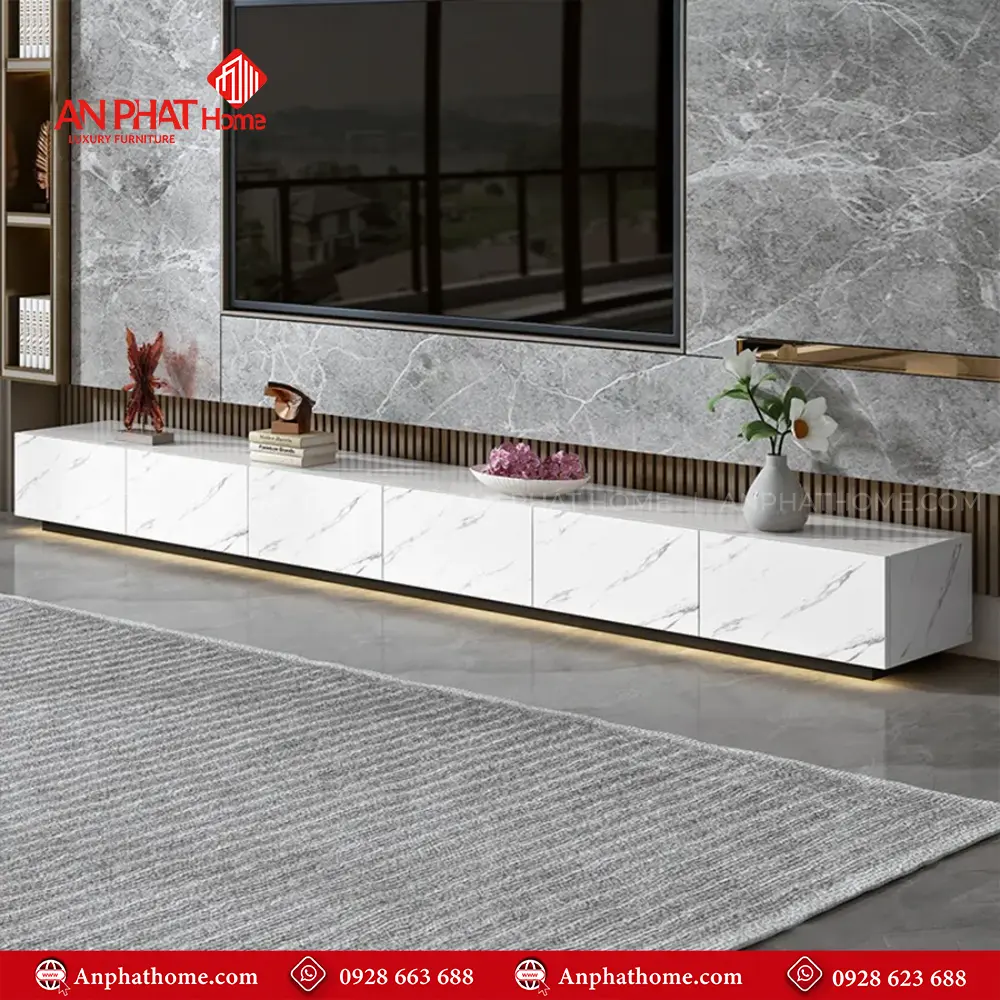 Tủ Kệ Tivi Gỗ Công Nghiệp Vân Đá T-5411