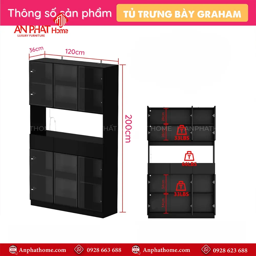 Tủ Rượu Cánh Kính Cường Lực T-5337 9 Tủ Rượu Cánh Kính Cường Lực T-5337