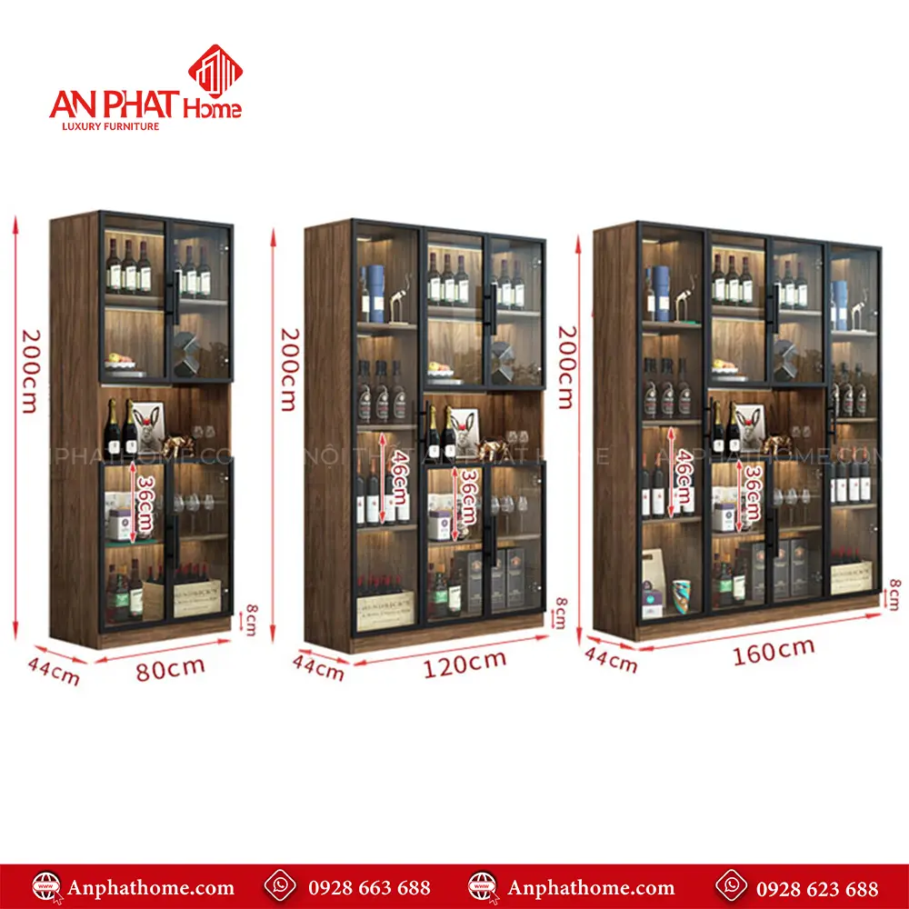 Tủ Rượu Cánh Kính Thiết Kế Hiện Đại T-5321 12 Tủ Rượu Cánh Kính Thiết Kế Hiện Đại T-5321