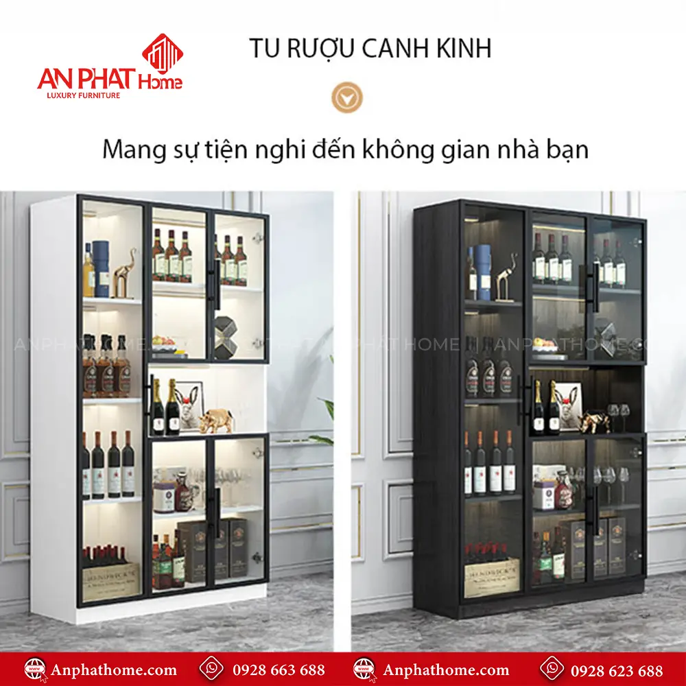 Tủ Rượu Cánh Kính Thiết Kế Sang Trọng T-5322 10 Tủ Rượu Cánh Kính Thiết Kế Sang Trọng T-5322