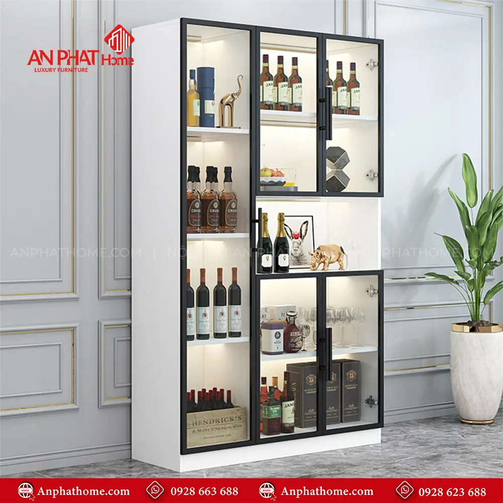 Tủ Rượu Cánh Kính Thiết Kế Sang Trọng T-5322 9 Tủ Rượu Cánh Kính Thiết Kế Sang Trọng T-5322