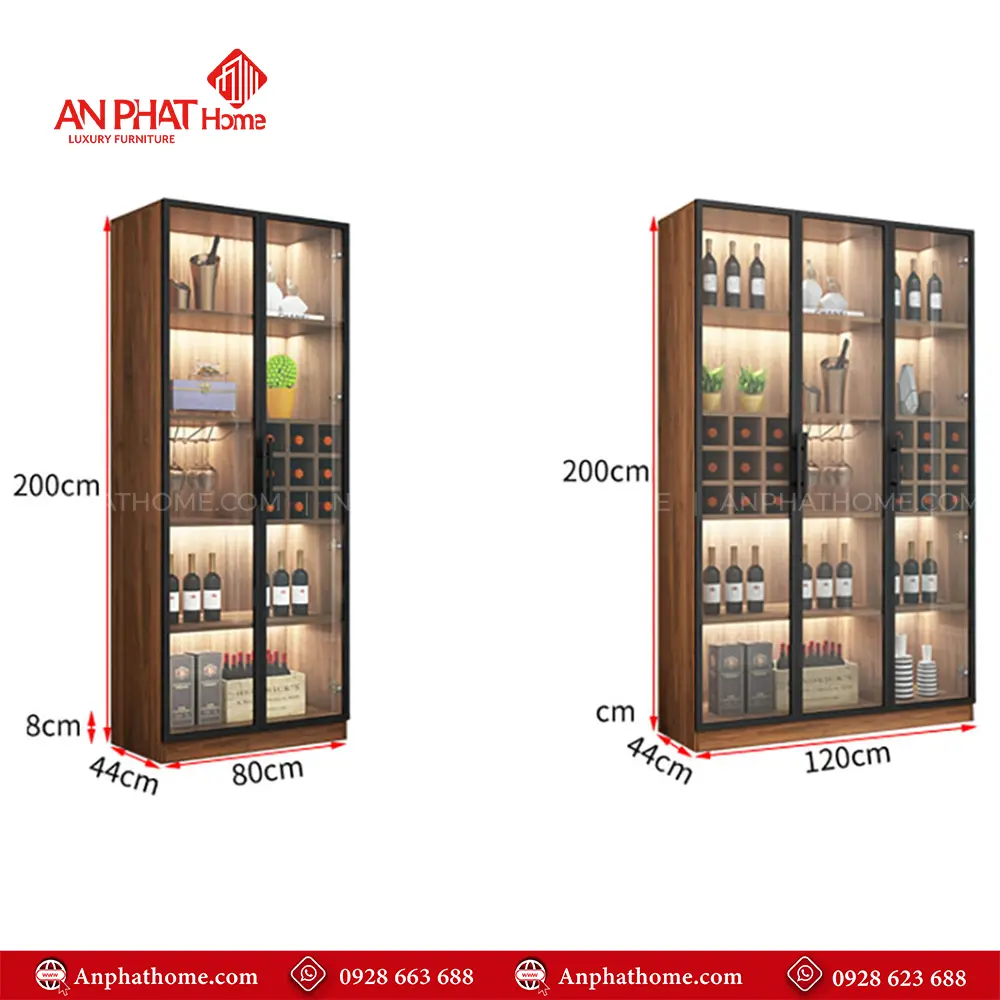 Tủ Rượu Đẹp Kết Hợp Đèn Led T-5317 21 Tủ Rượu Đẹp Kết Hợp Đèn Led T-5317
