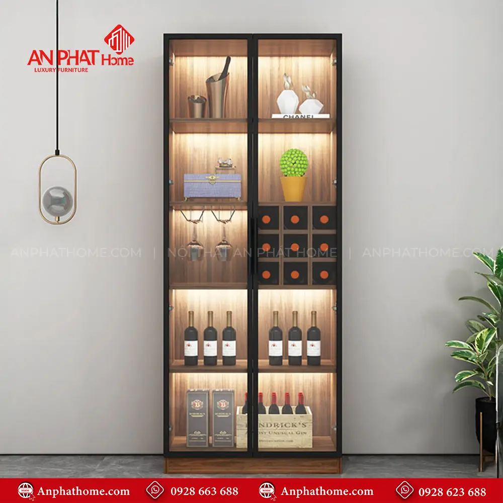 Tủ Rượu Đẹp Kết Hợp Đèn Led T-5317 19 Tủ Rượu Đẹp Kết Hợp Đèn Led T-5317