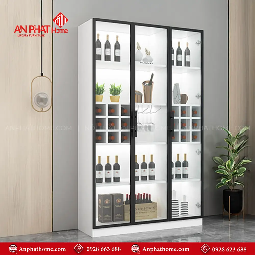 Tủ Rượu Đẹp Kết Hợp Đèn Led T-5317 17 Tủ Rượu Đẹp Kết Hợp Đèn Led T-5317