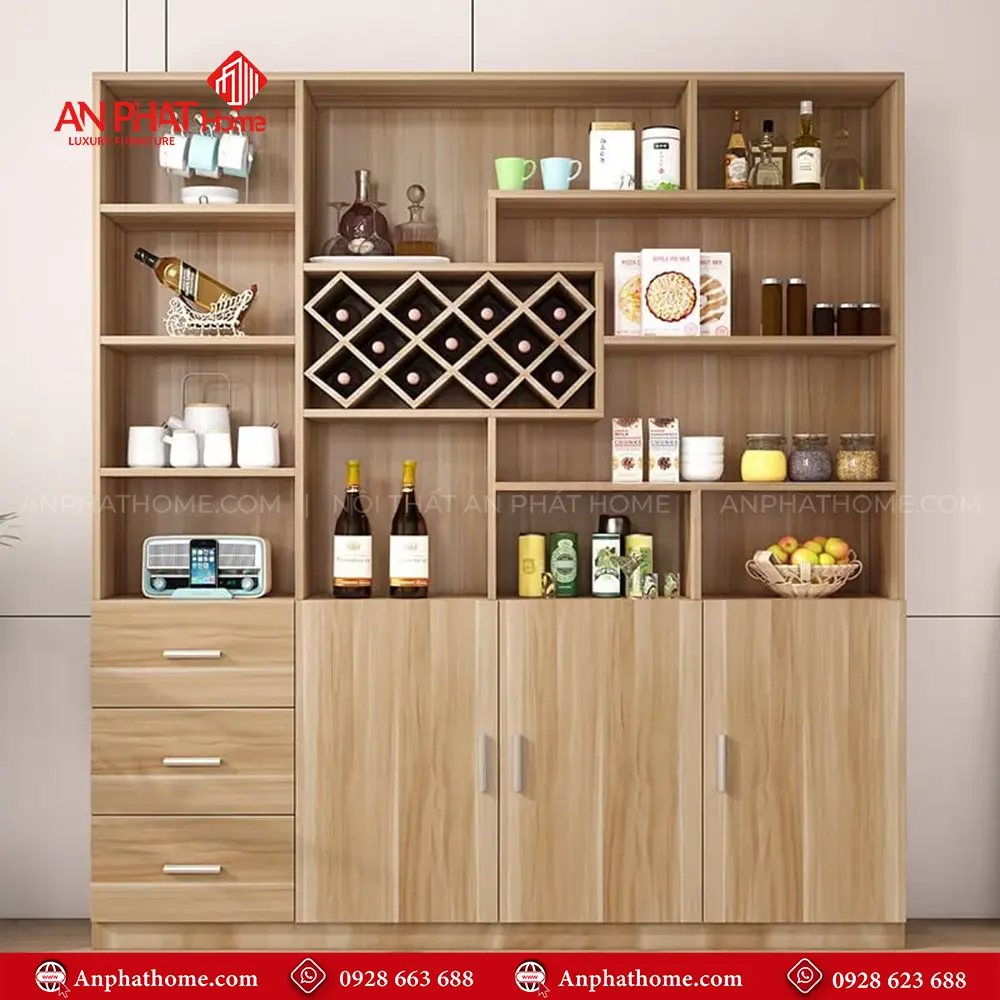 Tủ Rượu Gỗ Công Nghiệp Cao Cấp T-5347 10 Tủ Rượu Gỗ Công Nghiệp Cao Cấp T-5347
