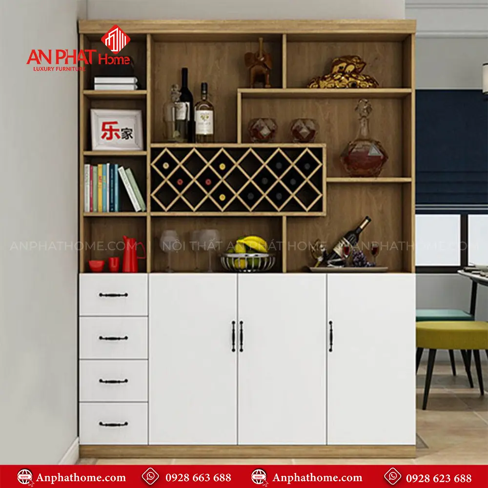 Tủ Rượu Gỗ Công Nghiệp Hiện Đại T-5335 5 Tủ Rượu Gỗ Công Nghiệp Hiện Đại T-5335