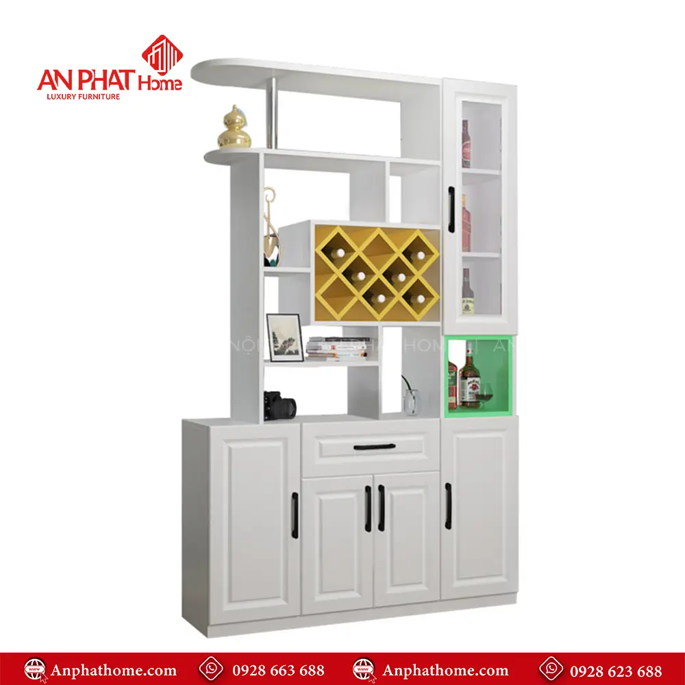 Tủ Rượu Kết Hợp Kệ Trang Trí T-5323
