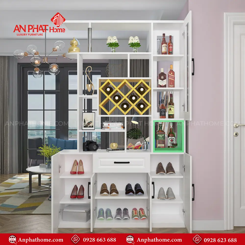 Tủ Rượu Kết Hợp Kệ Trang Trí T-5323