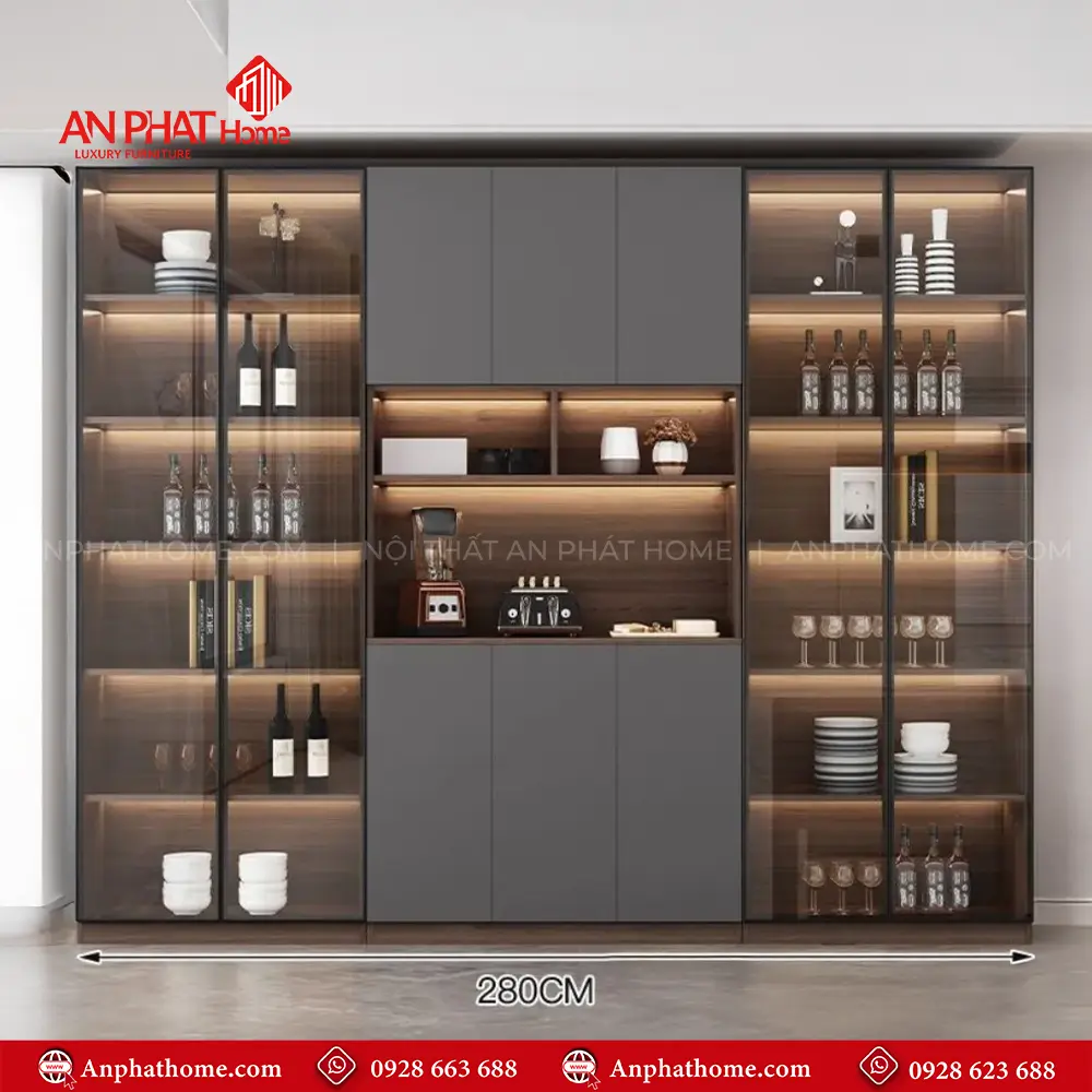 Tủ Rượu Kết Hợp Trang Trí Hiện Đại T-5346 15 Tủ Rượu Kết Hợp Trang Trí Hiện Đại T-5346