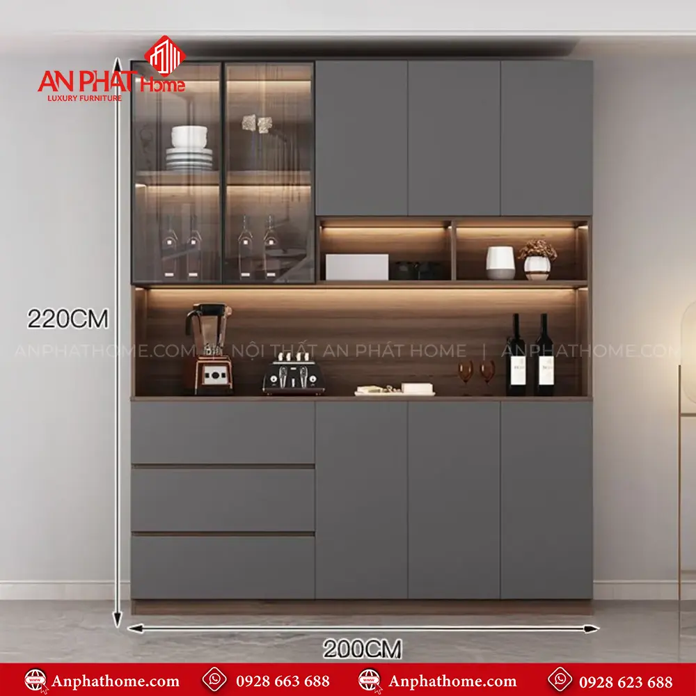 Tủ Rượu Kết Hợp Trang Trí Hiện Đại T-5346 13 Tủ Rượu Kết Hợp Trang Trí Hiện Đại T-5346