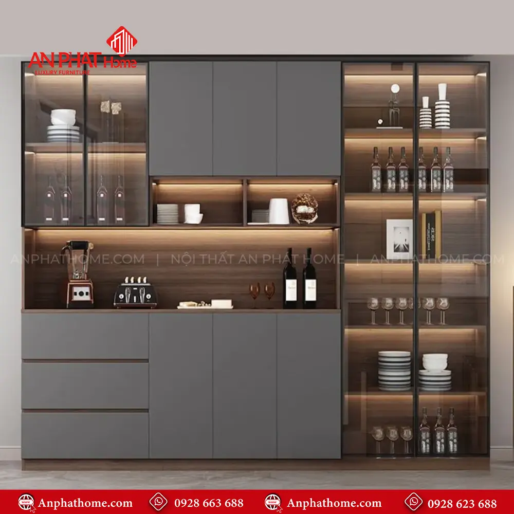 Tủ Rượu Kết Hợp Trang Trí Hiện Đại T-5346 11 Tủ Rượu Kết Hợp Trang Trí Hiện Đại T-5346
