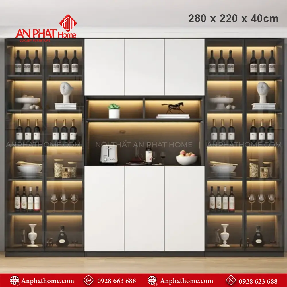 Tủ Rượu Kết Hợp Tủ Trang Trí Đa Năng T-5340