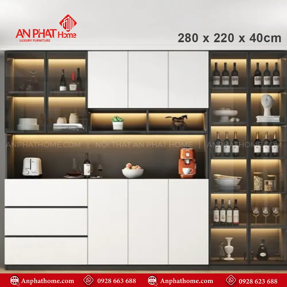 Tủ Rượu Kết Hợp Tủ Trang Trí Đa Năng T-5340