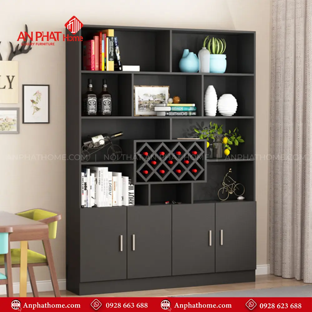 Tủ Rượu Phòng Khách Gỗ Công Nghiệp T-5324 8 Tủ Rượu Phòng Khách Gỗ Công Nghiệp T-5324