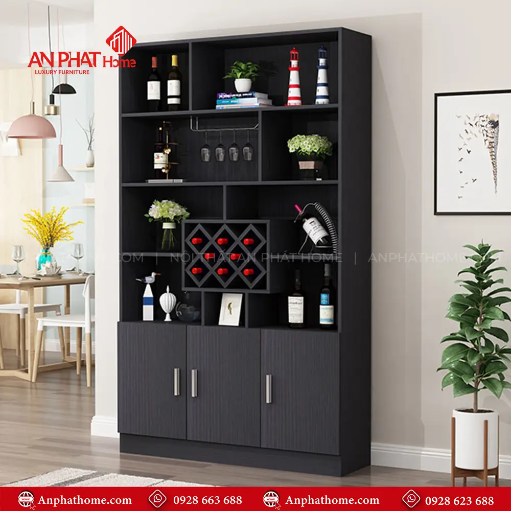 Tủ Rượu Phòng Khách Gỗ Công Nghiệp T-5324 7 Tủ Rượu Phòng Khách Gỗ Công Nghiệp T-5324