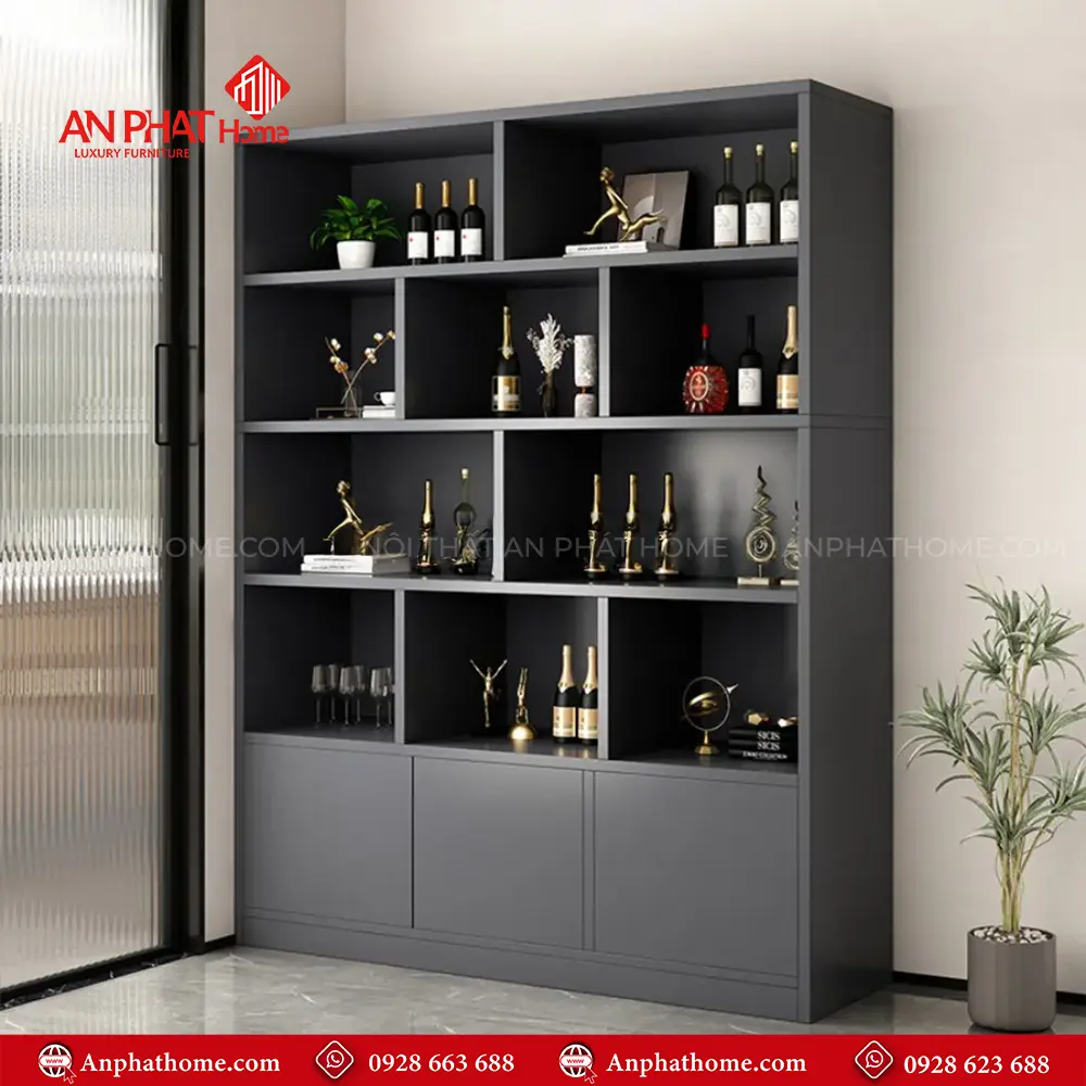 Tủ Rượu Phòng Khách Gỗ Công Ngiệp T-5351 18 Tủ Rượu Phòng Khách Gỗ Công Ngiệp T-5351