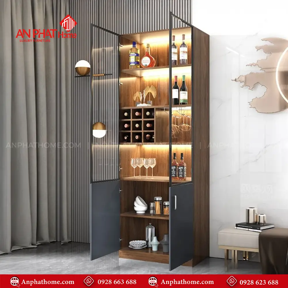 Tủ Rượu Phòng Khách Hiện Đại T-5354 6 Tủ Rượu Phòng Khách Hiện Đại T-5354