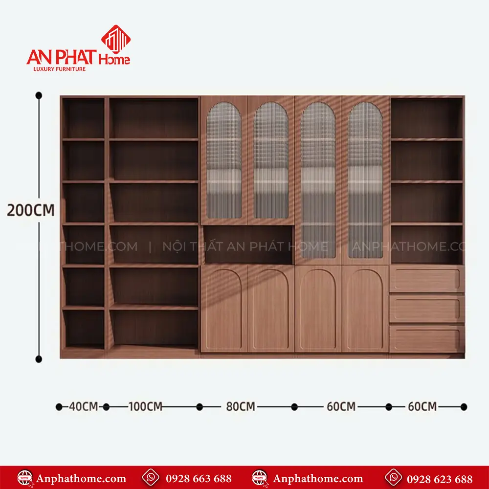 Tủ Sách Đẹp Thiết Kế Sang Trọng T-5446 12 Tủ Sách Đẹp Thiết Kế Sang Trọng T-5446