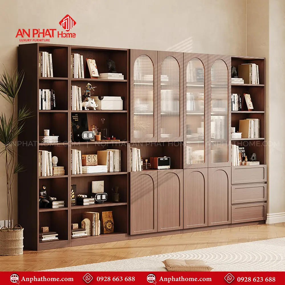 Tủ Sách Đẹp Thiết Kế Sang Trọng T-5446 9 Tủ Sách Đẹp Thiết Kế Sang Trọng T-5446