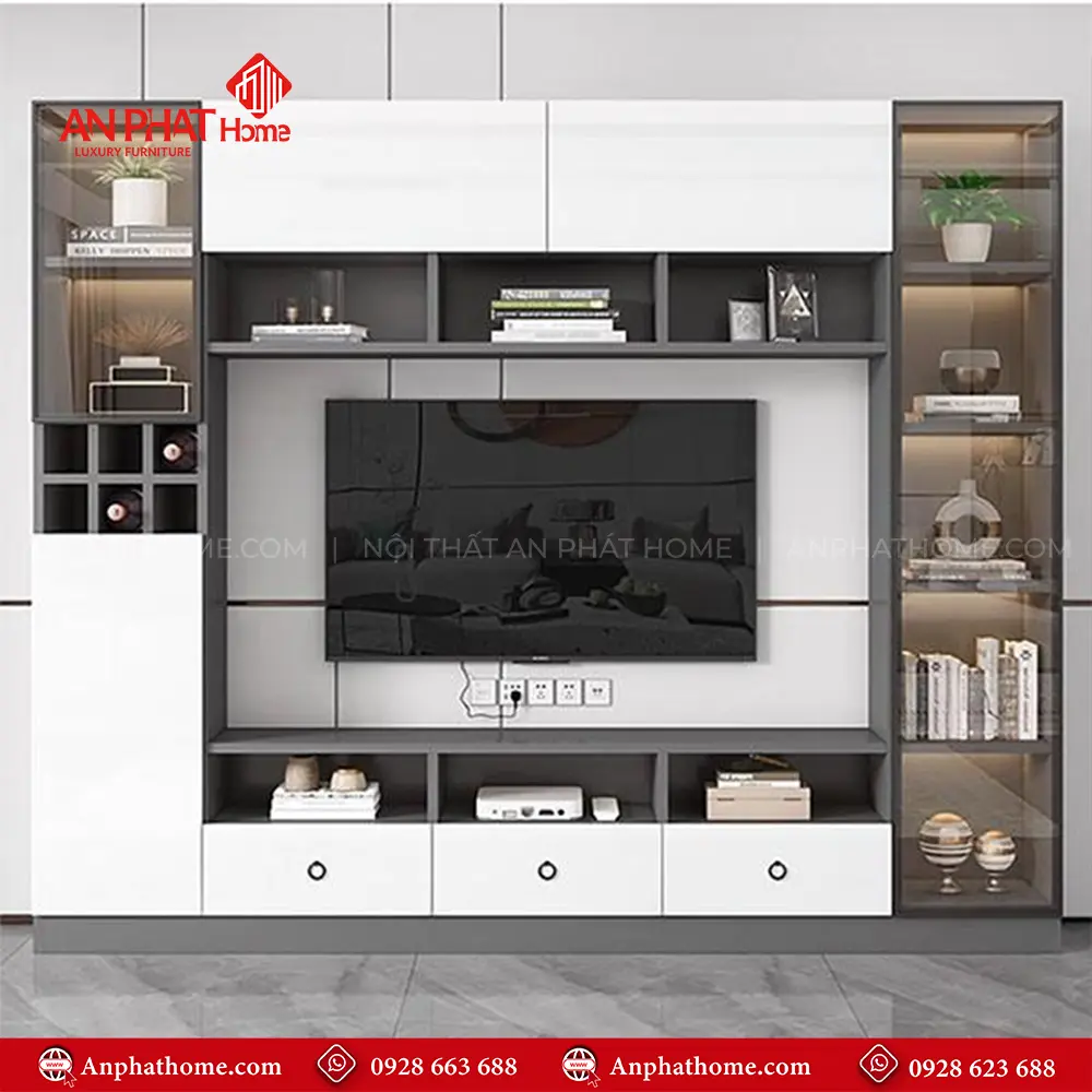 Tủ Tivi Cánh Kính Sang Trọng T-5374 5 Tủ Tivi Cánh Kính Sang Trọng T-5374