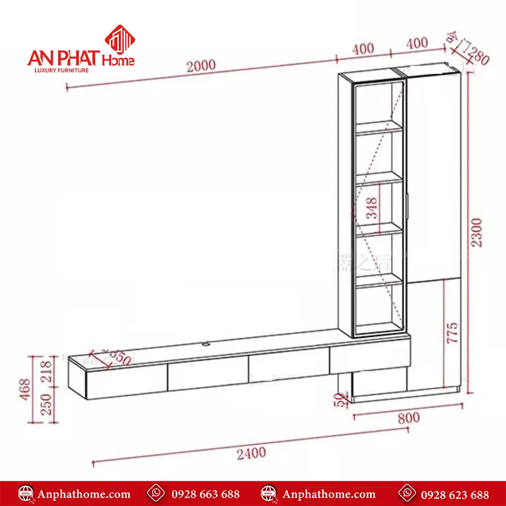 Tủ Tivi Gỗ MDF Sang Trọng T-5369 9 Tủ Tivi Gỗ MDF Sang Trọng T-5369