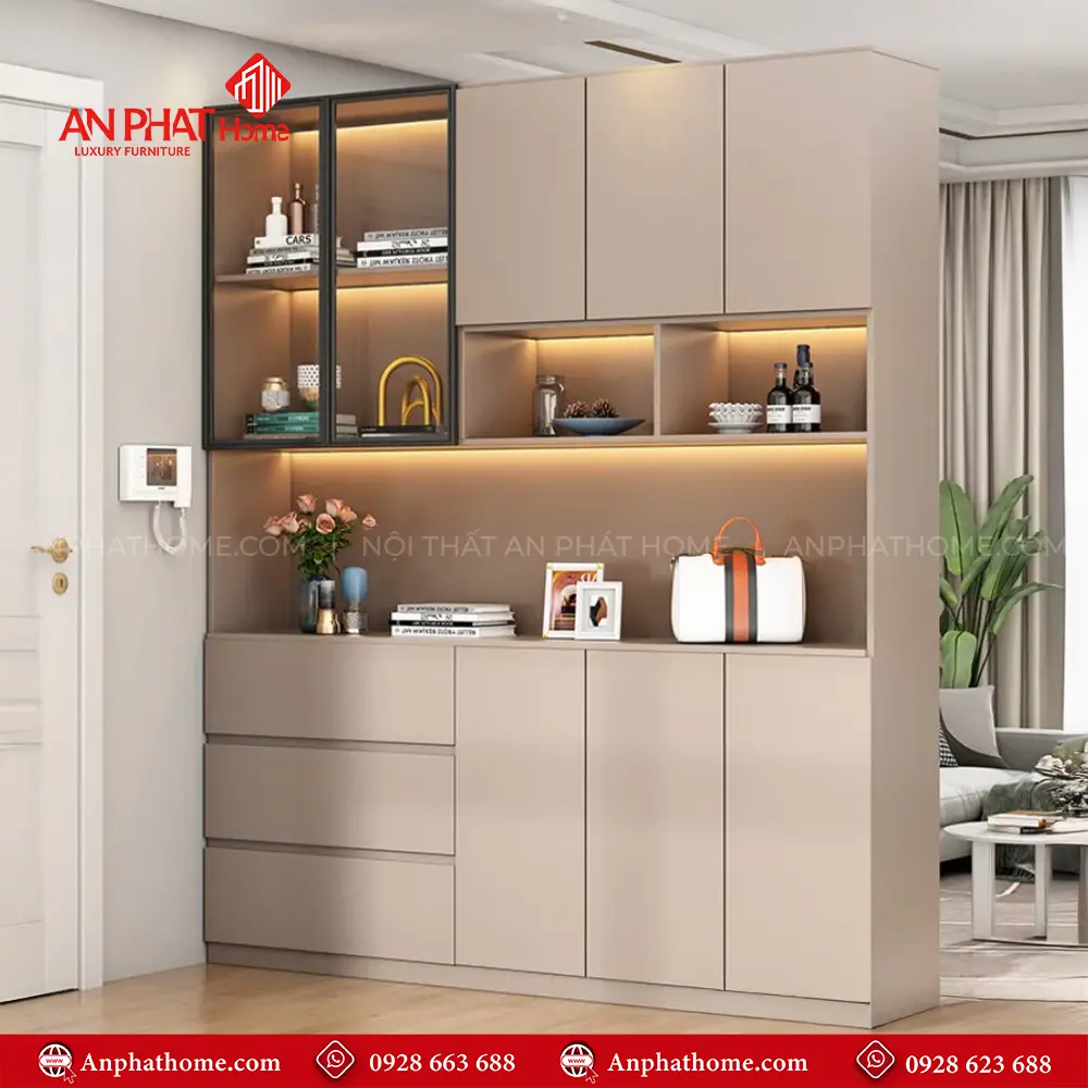 Tủ Trang trí Kết Hợp Tủ Rượu Hiện Đại T-5348