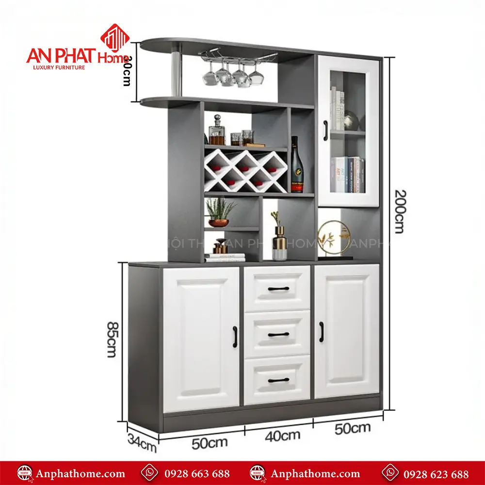 Tủ Vách Ngăn Phòng Khách Kết Hợp Tủ Rượu T-5314 12 Tủ Vách Ngăn Phòng Khách Kết Hợp Tủ Rượu T-5314