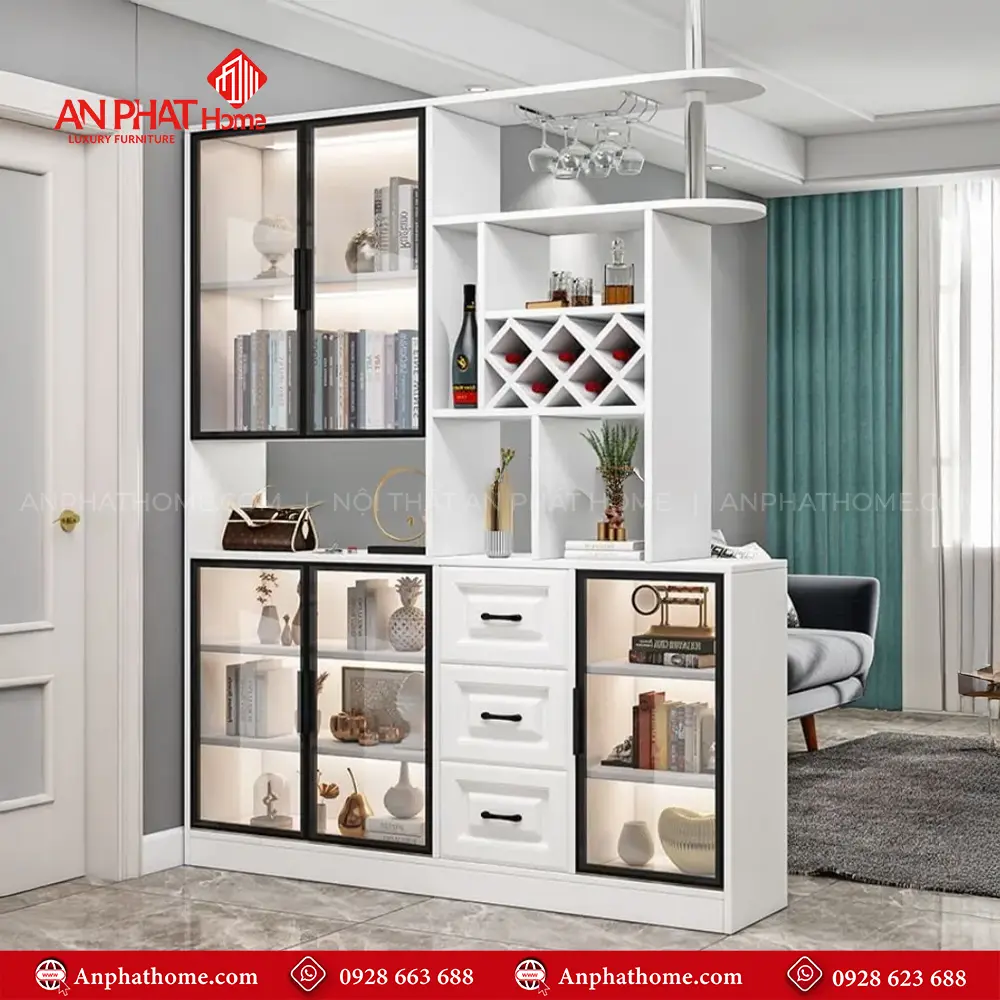 Tủ Vách Ngăn Phòng Khách Kết Hợp Tủ Rượu T-5314 11 Tủ Vách Ngăn Phòng Khách Kết Hợp Tủ Rượu T-5314