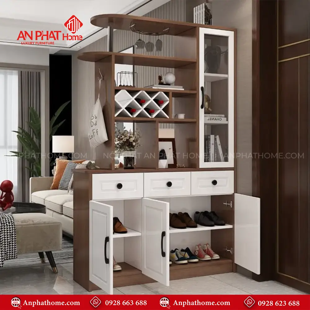 Vách Ngăn Phòng Khách Kết Hợp Tủ Rượu T-5310 17 Vách Ngăn Phòng Khách Kết Hợp Tủ Rượu T-5310